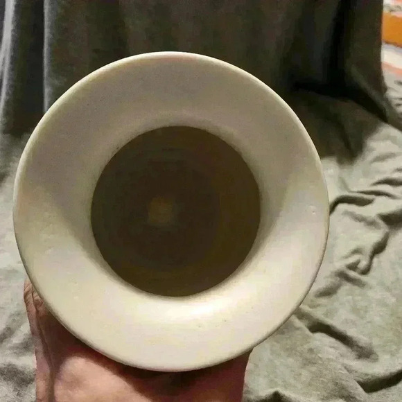 Vintage Salt Glazed Pottery Cobalt Blue DotDesign  Vase 6.5" tall 5" wide - Picture 4 of 6